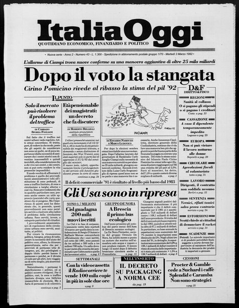 Italia oggi : quotidiano di economia finanza e politica